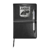 West Coast Eagles Retro Leather Notebook with Pen