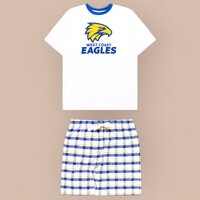 West Coast Eagles Mens Check PJ Set