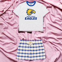 West Coast Eagles Womens Check PJ Set