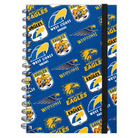 West Coast Eagles Retro Hard Cover Notebook