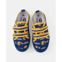 West Coast Eagles Kids Walnut Canvas Shoes