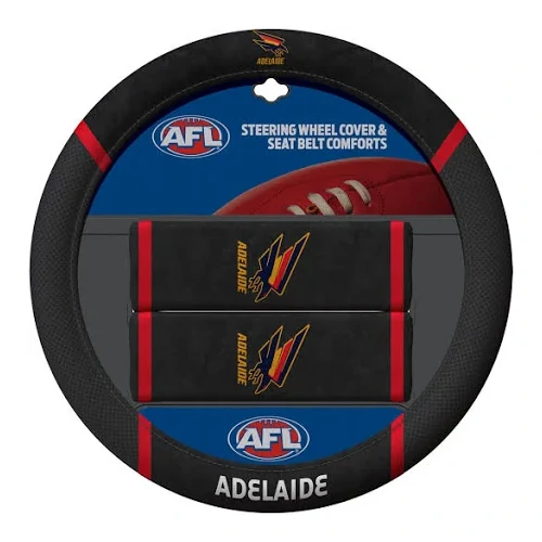 Adelaide Crows Steering Wheel Cover & Seat Belt Comforts Set