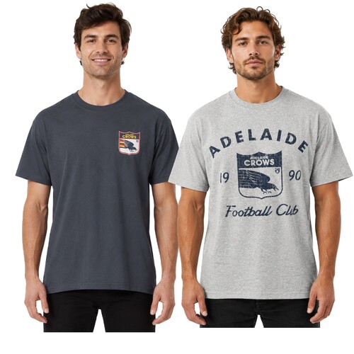 Adelaide Crows Mens 2 Pack Vintage Tees 