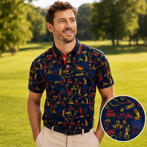 Adelaide Crows Mens Scrambler Golf Polo 
