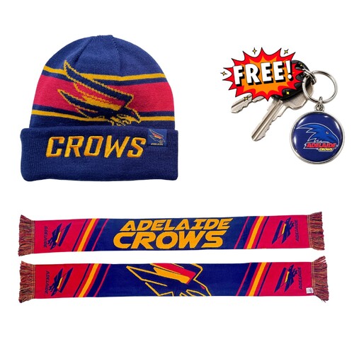 Adelaide Crows Scarf and Beanie Bundle