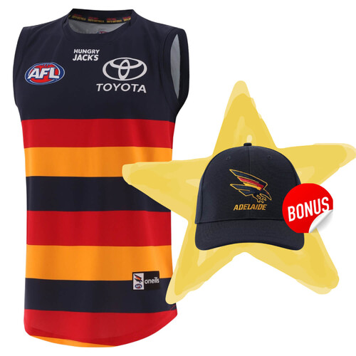 Adelaide Crows Adults Home Guernsey + Free Cap