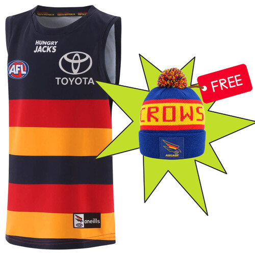 Adelaide Crows Youths Home Guernsey + Free Beanie