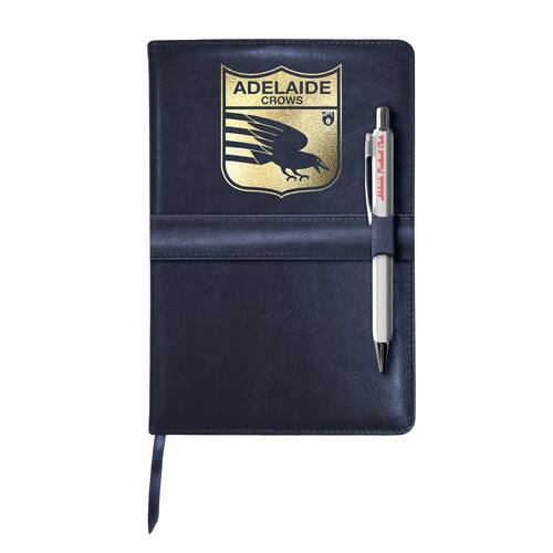 Adelaide Crows Retro Leather Notebook with Pen