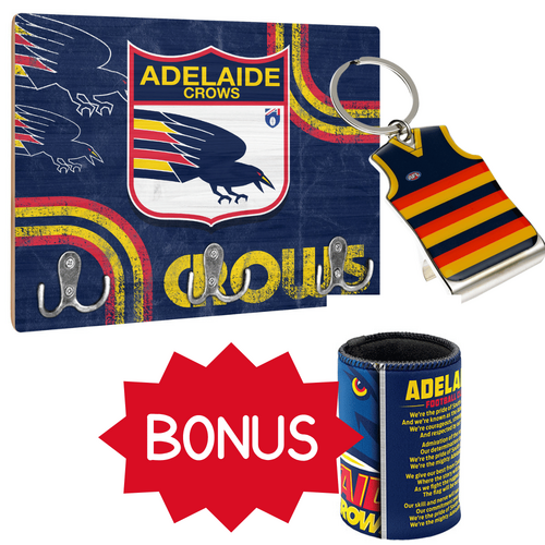 Adelaide Crows Key Rack & Key Ring Bundle
