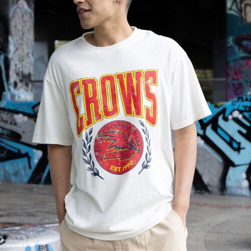 Adelaide Crows Mens Arch Graphic Tee Natural