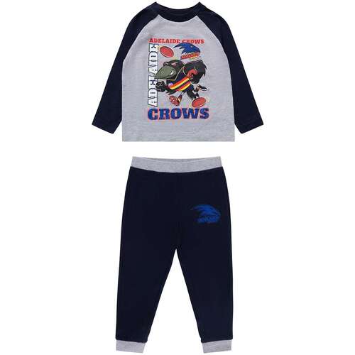 Adelaide Crows Kids Raglan Cuffed PJ Set
