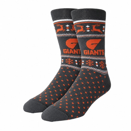 GWS Giants AFL Adults Ugly Xmas Socks