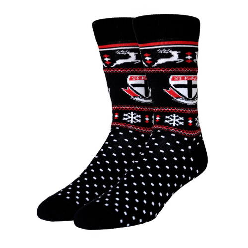 St Kilda Saints AFL Adults Ugly Xmas Socks