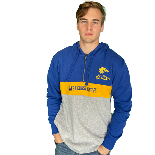 West Coast Eagles Mens Colour Block Hood