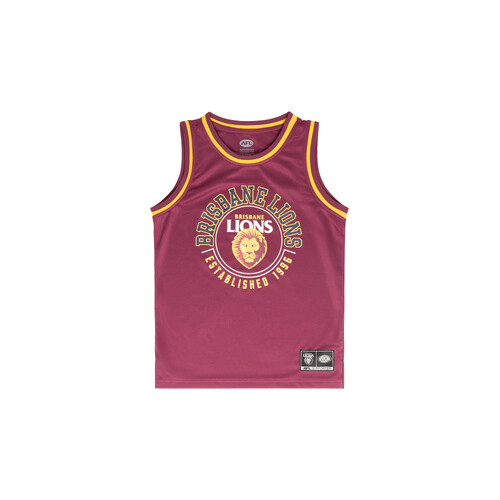 Brisbane Lions Youth Basketball Mesh Singlet