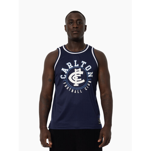 Carlton Blues Mens Mesh Basketball Singlet