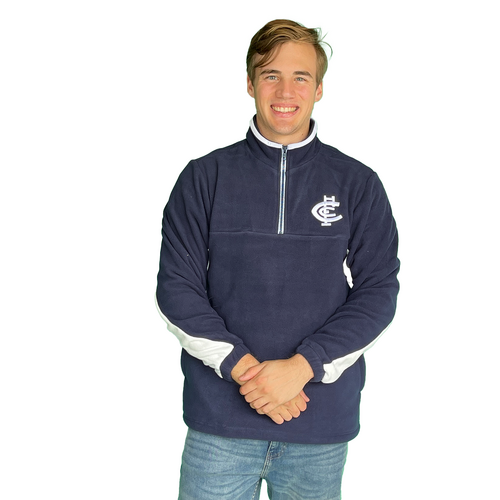 Carlton Blues AFL Mens Team 1/4 Zip Polar Fleece