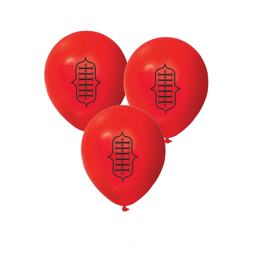 Red Football Printed Balloons Pkt 25