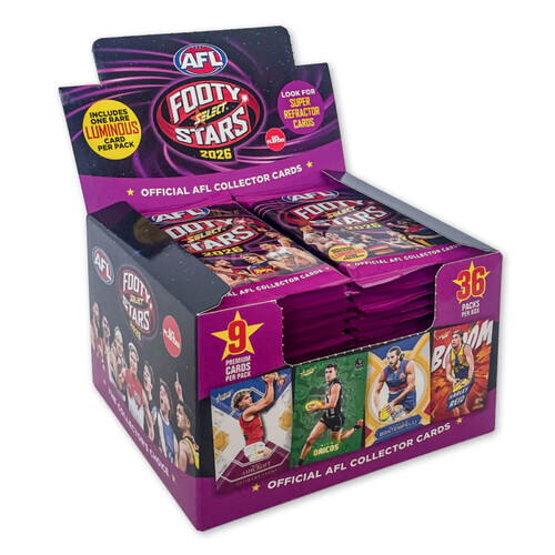 AFL Footy Stars 2026 Collector Cards Sealed Box of 36 Packs