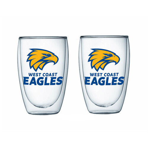 West Coast Eagles Set Of 2 Double Wall Glass