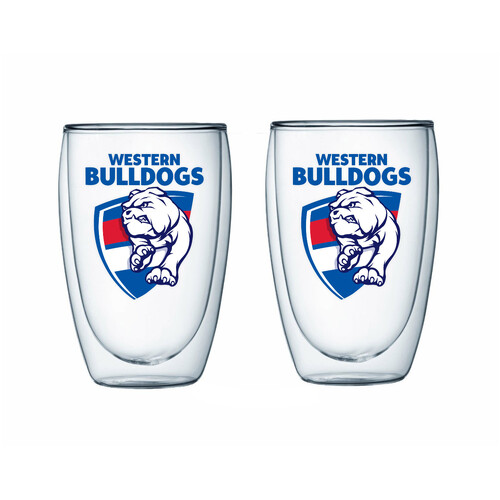 Western Bulldogs Set Of 2 Double Wall Glass