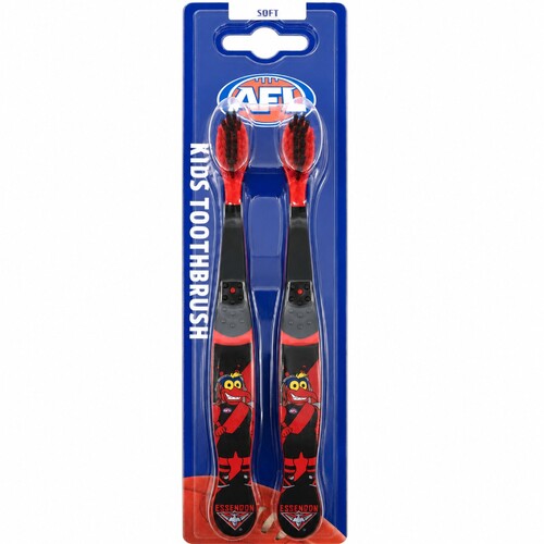 Essendon Bombers AFL Mascot Kids Toothbrush - 2 Pack