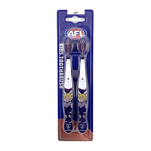 Fremantle Dockers AFL Mascot Kids Toothbrush - 2 Pack