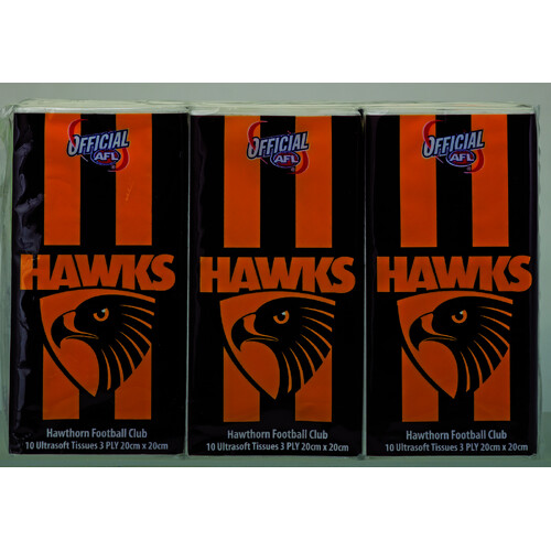Hawthorn Hawks AFL Pocket Tissues - 6pk