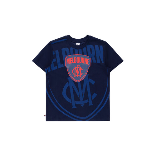 Melbourne Demons Kids Oversize Crop Logo Tee