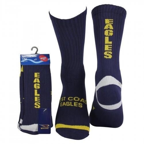West Coast Eagles 1 Pack Crew Socks