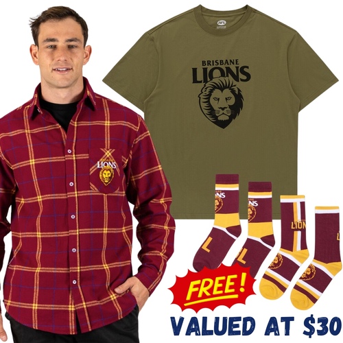 Brisbane Lions Dad Pack - FREE Socks