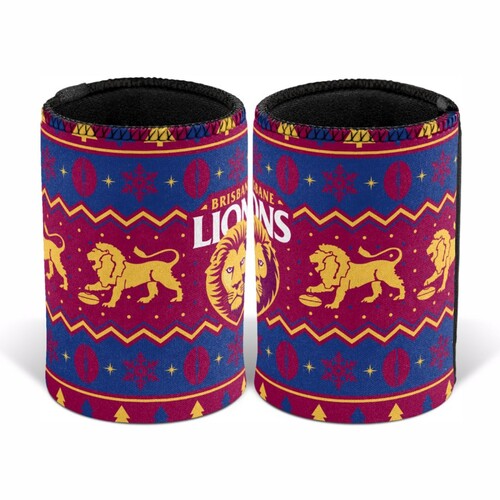 Brisbane Lions Christmas Stubby Holder