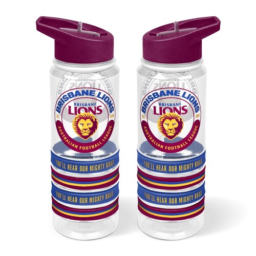Brisbane Lions Tritan Sports Bottle with Wrist Bands
