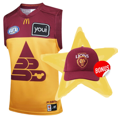 Brisbane Lions New Balance Adults Home Guernsey + Free Cap