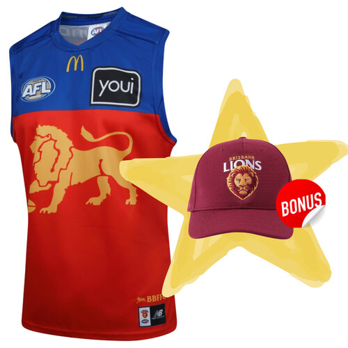 Brisbane Lions New Balance Adults Away Guernsey + Free Cap
