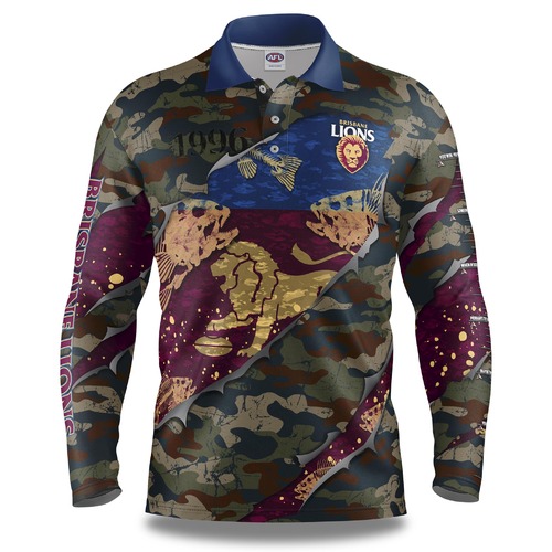 Brisbane Lions Bones Fishing Shirt