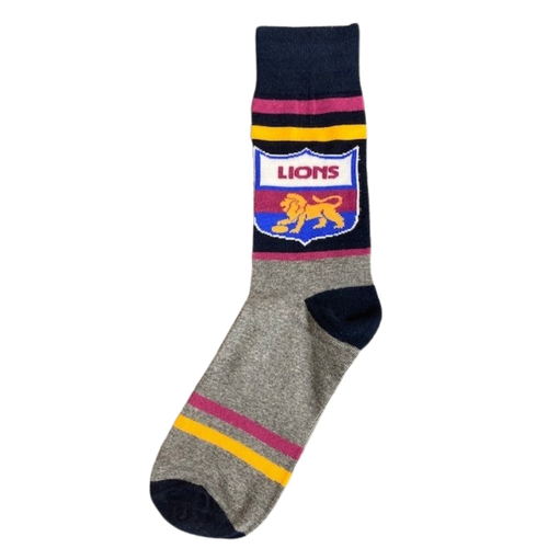 Brisbane Lions Retro Shield Mens Socks