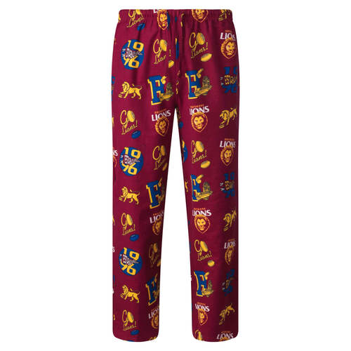 Brisbane Lions Mens Flannel Sleep Pants