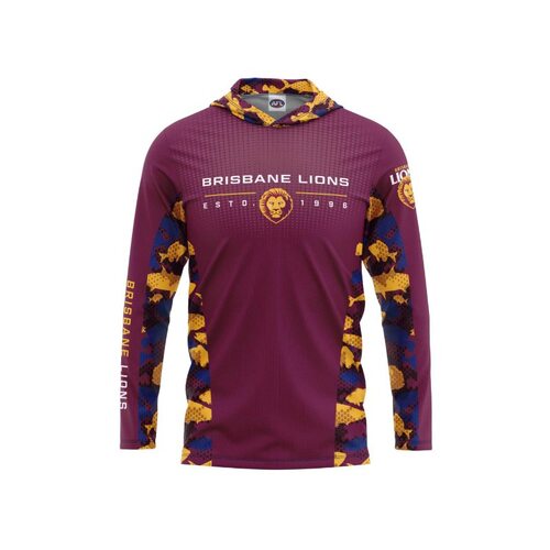 Brisbane Lions Youths Hooded Fishing Shirt