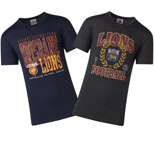 Brisbane Lions Mens Duo Pack T-Shirts