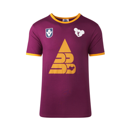 Brisbane Lions Mens BEARS Maroon Throwback Tee
