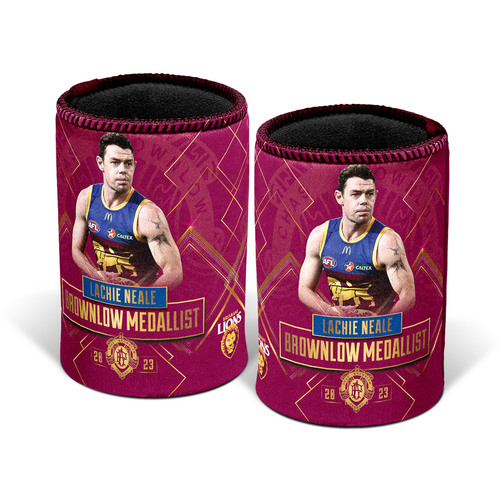 Brisbane Lions Lachie Neale 2023 Brownlow Stubby Holder