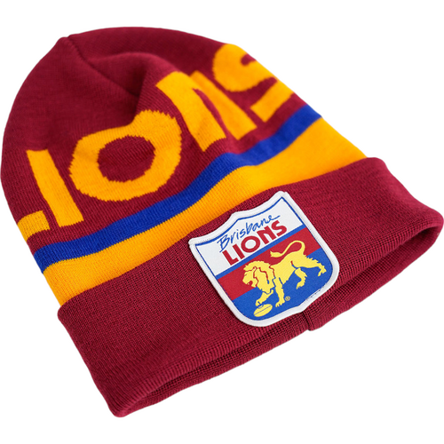 Brisbane Lions Merino Wool Throwback Beanie