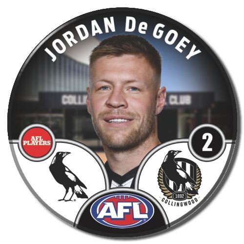 Collingwood Magpies 2025 Player Pin Badge - De GOEY