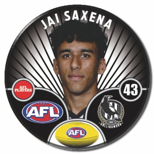 Collingwood Magpies 2026 Player Pin Badge - SAXENA