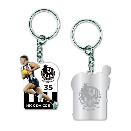 Collingwood Magpies Nick Daicos Metal Keyring 
