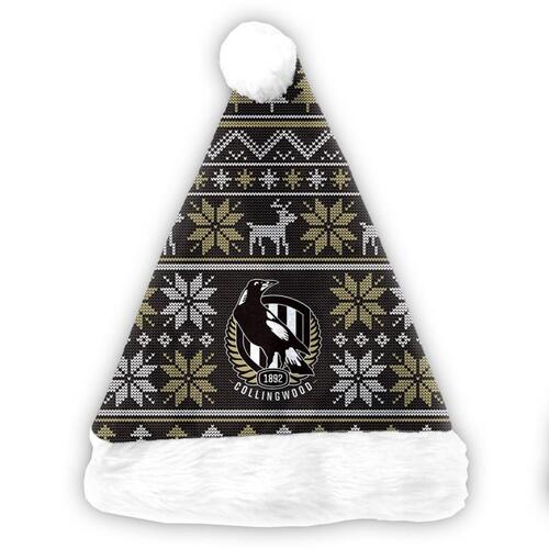 Collingwood Magpies Xmas Santa Hat