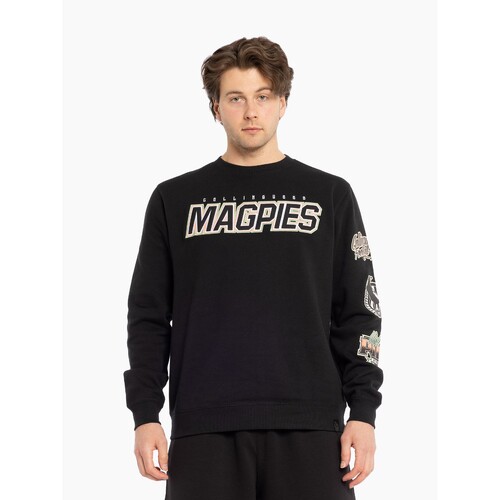 Collingwood Magpies Mens Multi Logo Crew
