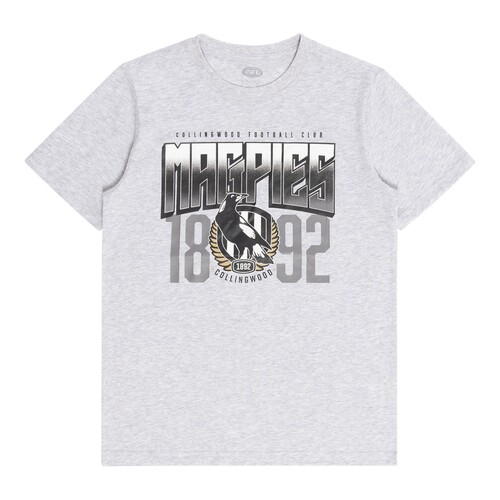 Collingwood Magpies Youths Grey Supporter Tee