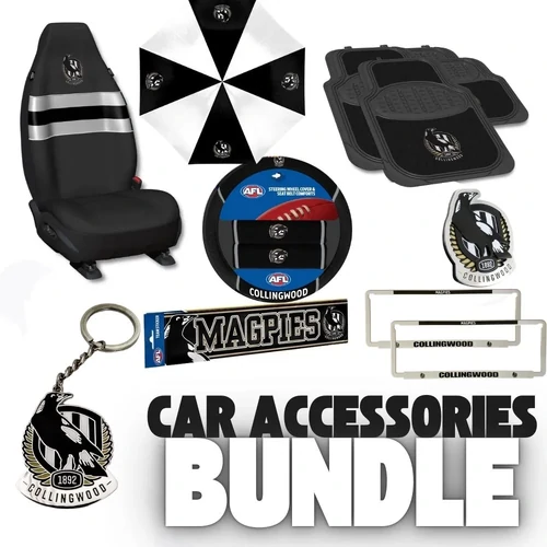 Collingwood Magpies Deluxe Car Accessories Bundle